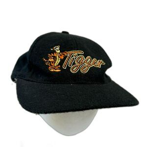 The Disney Store Tigger Baseball Hat Unisex One Size Black Vintage 90s felted